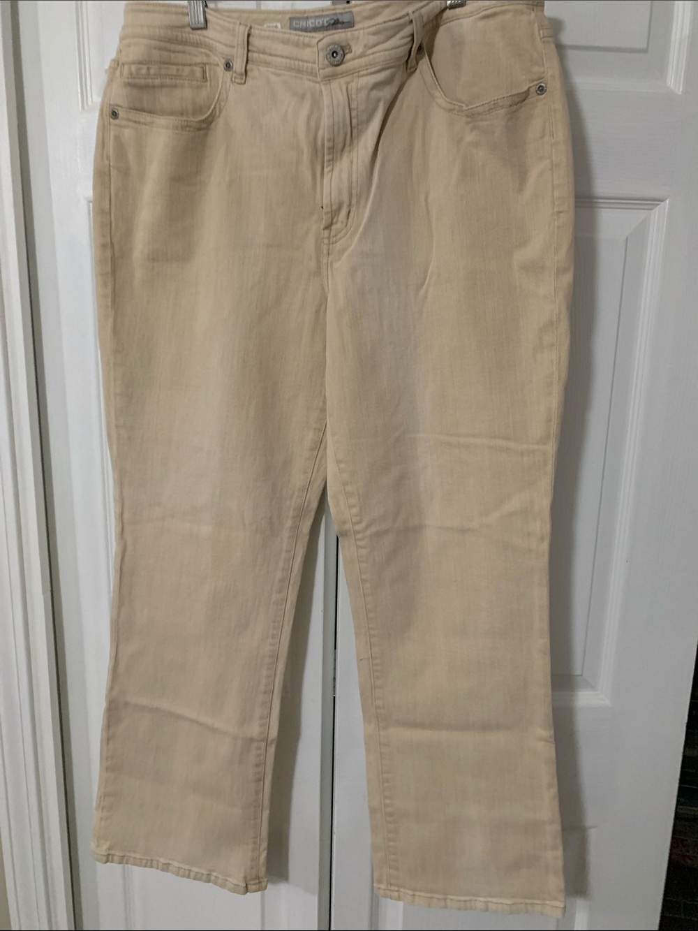 Chico's Women's Light Beige Boot-Cut Jeans